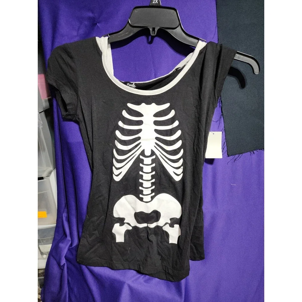 XX 88846 Junior Skeleton Hooded Shirt Costume